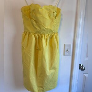 J. Crew Yellow Strapless Sweatheart Dress